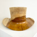 Hand-Turned Wooden Top Hat • Curved Brim