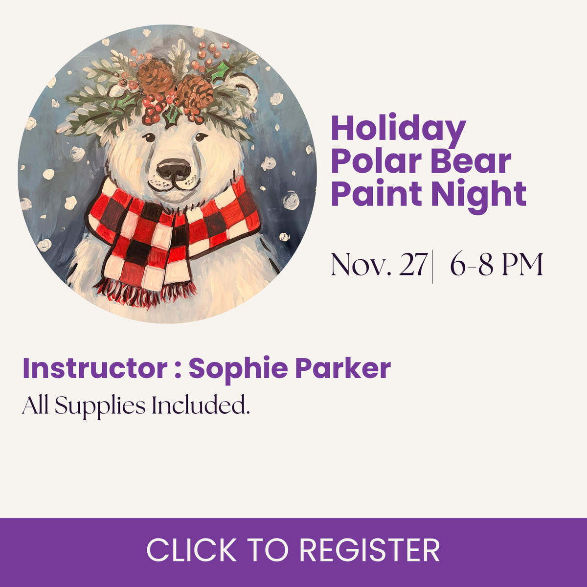 Holiday Polar Bear Paint Night