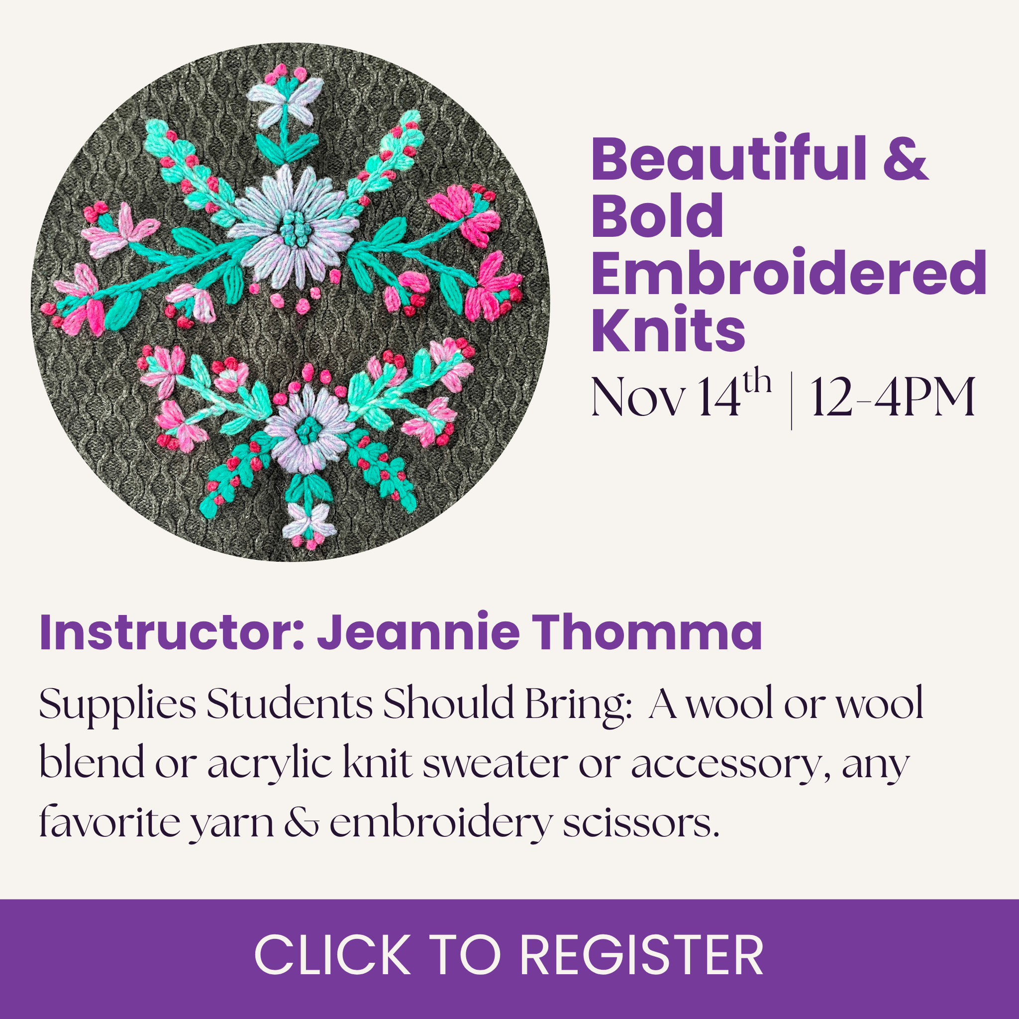 Beautiful & Bold Embroidered Knits