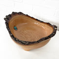 Live Edge Wood Bowl with Turquoise Inlay
