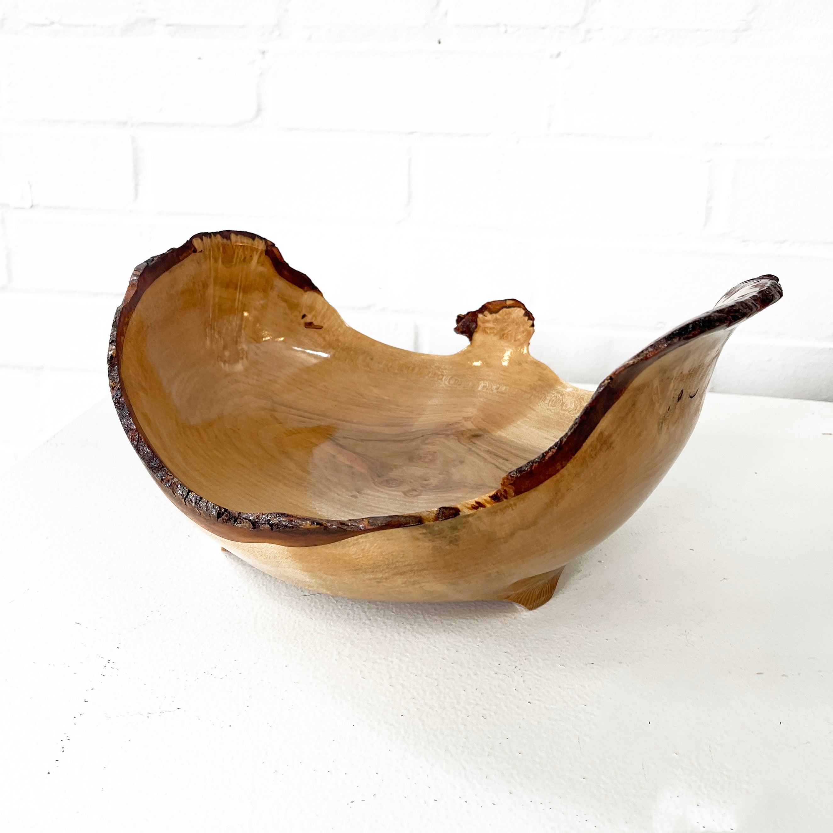Hand-Turned Live Edge Wooden Bowl