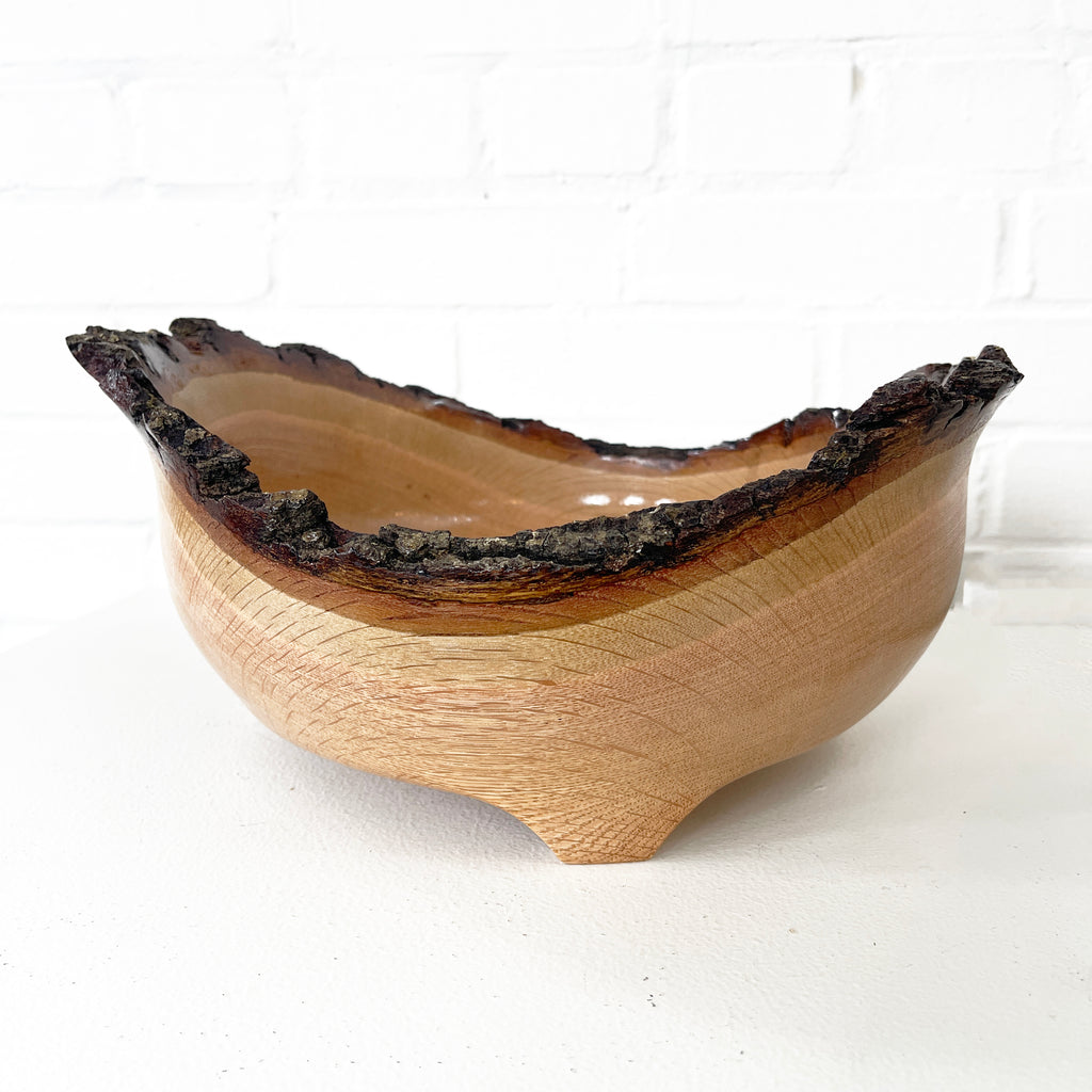 Live Edge Wood Bowl with Turquoise Inlay