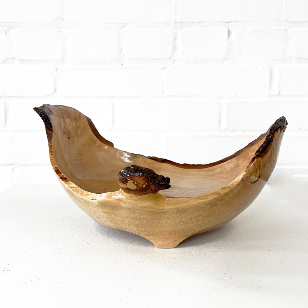 Hand-Turned Live Edge Wooden Bowl