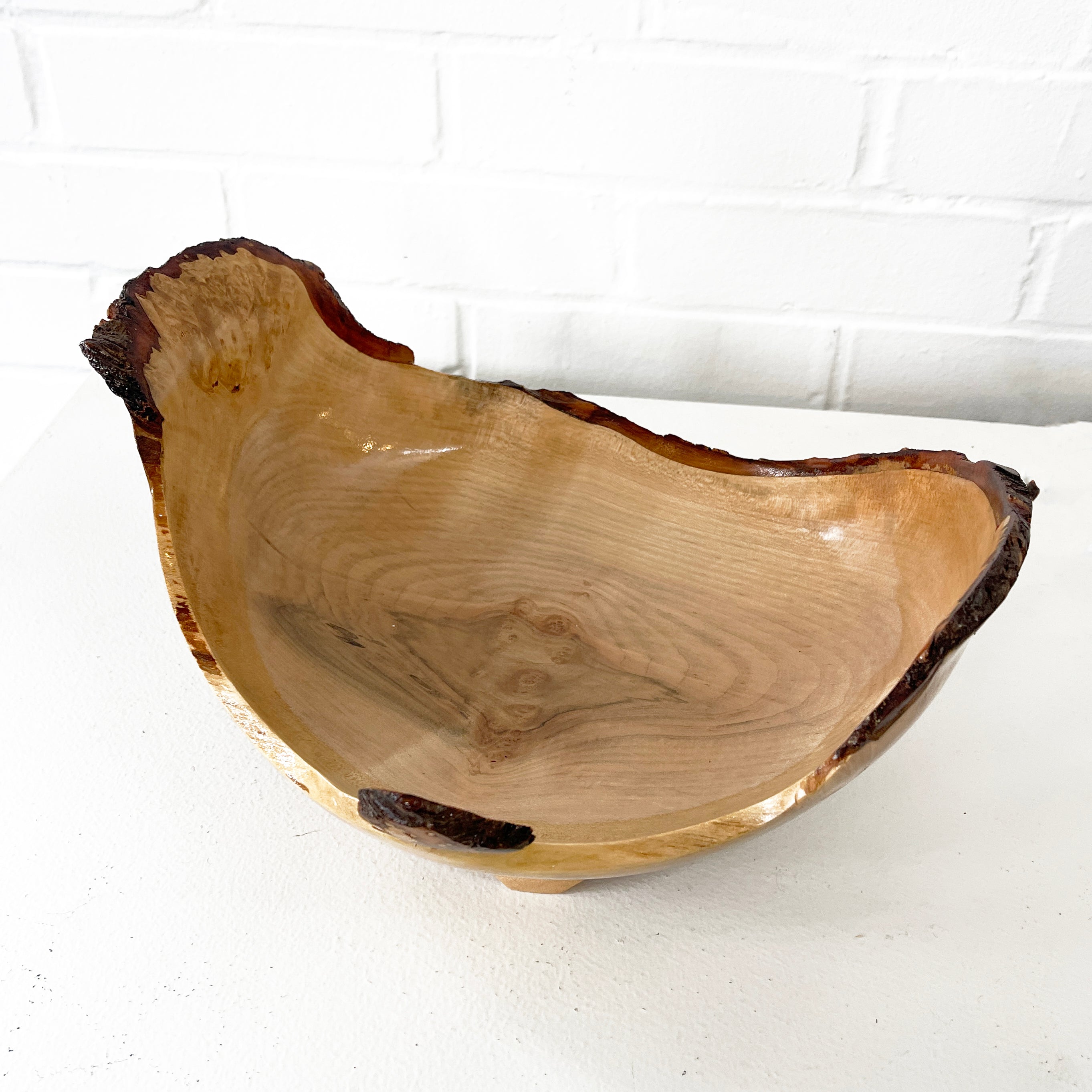 Hand-Turned Live Edge Wooden Bowl