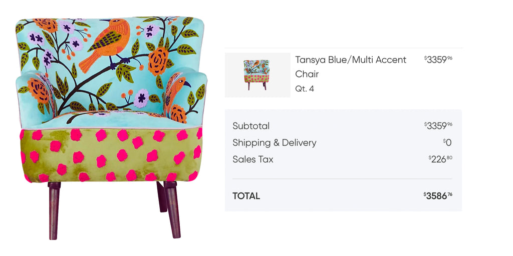 Tansya Blue/Multi Accent Chair (4)