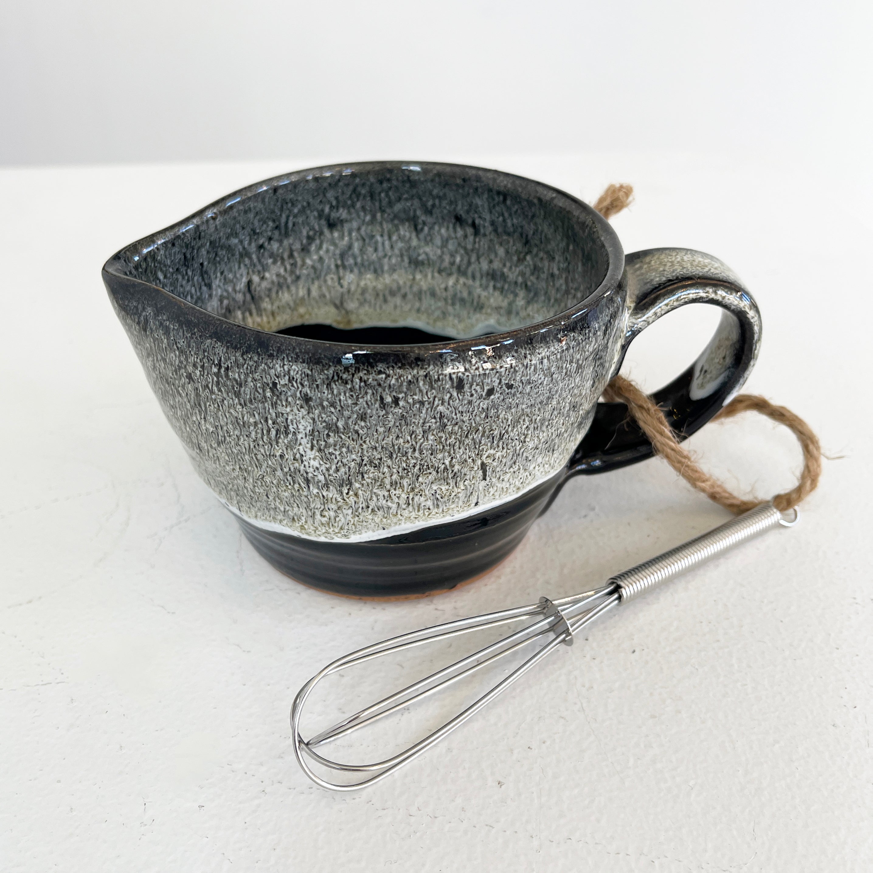 Stoneware Batter Bowl with Mini Whisk