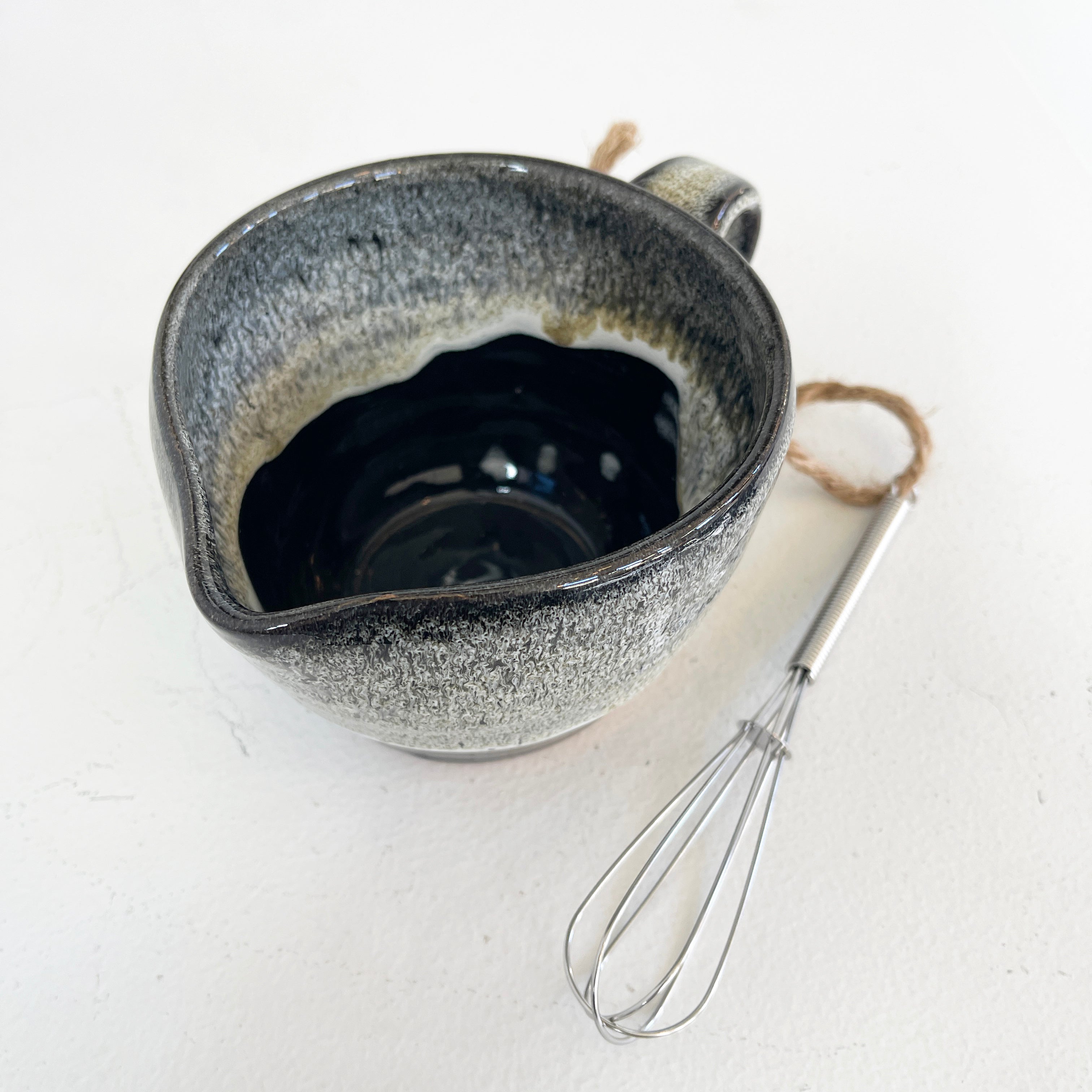 Stoneware Batter Bowl with Mini Whisk