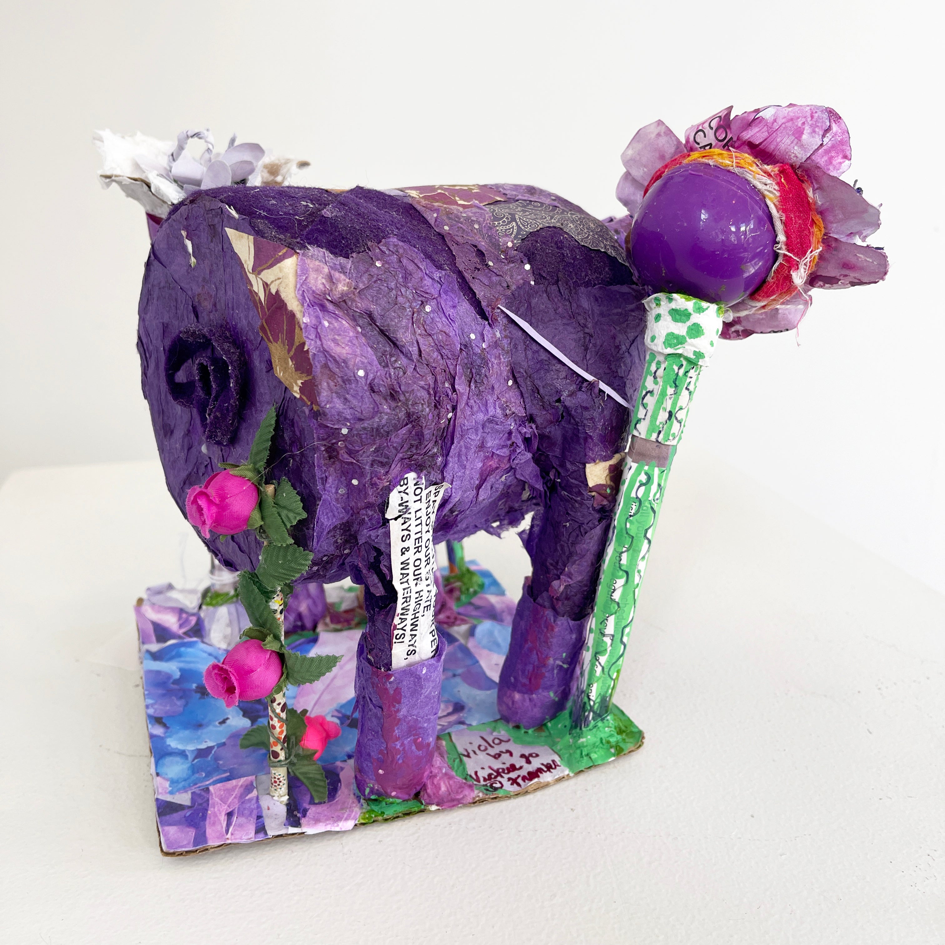 Whimsical Garden Pig Sculpture