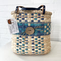 Handwoven Basket Tote with Leather Straps